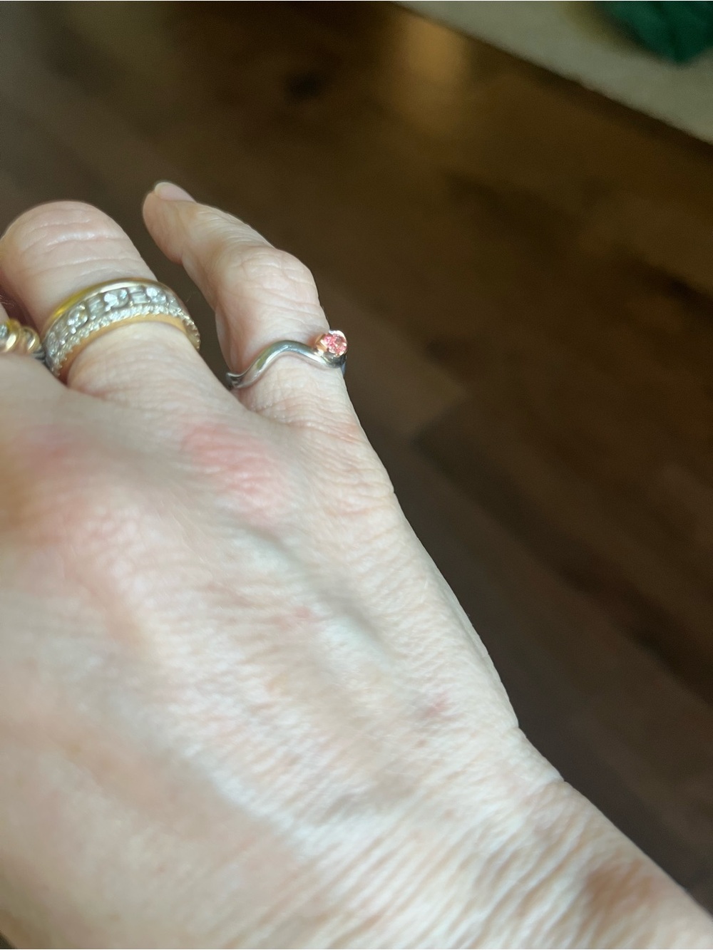 SETTE Coquette Two Toned Pink Pear Pinky Ring Size 4 - Picture 15 of 15